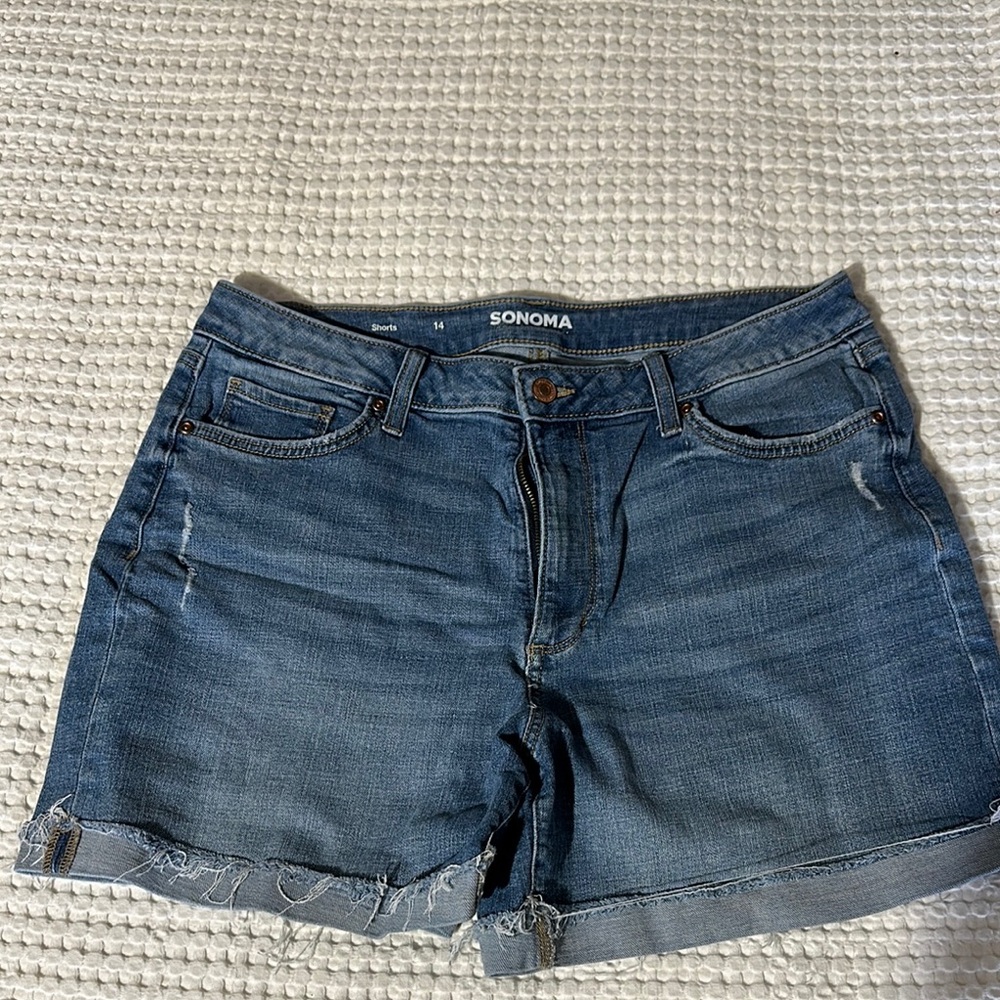 SONOMA Blue Distressed Denim Shorts
